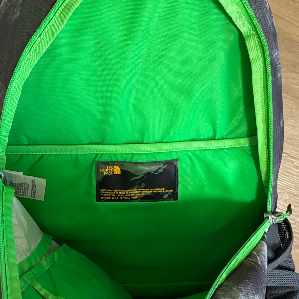 The North Face Men's Backpack - Black and Neon Green - Picture 4 of 4